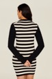 Women Jane Birkin Striped Midi Dress Black/white details view 3