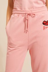 Pantalon jogging motif bouche femme Rose vue de détail 2
