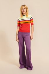 Women - Multicolored Rykiel Short Sleeve Pullover, Red details view 2