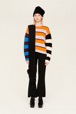 Women Maille - Women Multicolor Striped Sweater, Multico striped details view 4