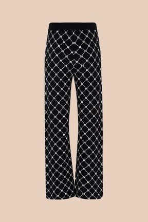Femme - Pantalon jacquard SR, Noir vue de dos