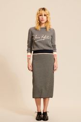 Women - Women Houndstooth Sweater, Black front worn view