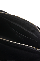 Femme - Sac baguette Demi-Pull  en velours, Noir vue de détail 2