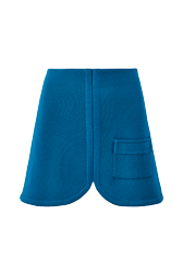 Women Maille - Women Milano Short Skirt, Prussian blue front view