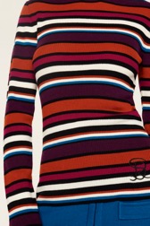 Women Maille - Women Ribbed Wool Sweater, Multico striped details view 2