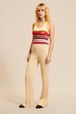 Women - Ribbed Knit Flare Pants, Camel details view 1