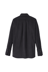 Women Solid - Women Velvet Shirt, Black back view