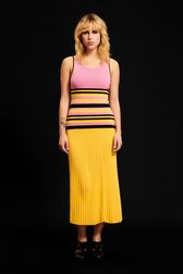Women - Pink and Multicolored Stripes Tank Top, Pink details view 2