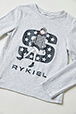 Girls Solid - Printed Cotton Girl Long-Sleeved T-shirt, Grey details view 1
