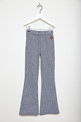 Houndstooth Girl Flare Pants Black front view