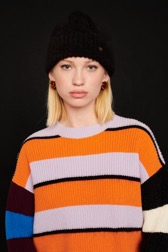 Women Maille - Women Multicolor Striped Sweater, Multico striped details view 8