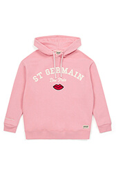 Girls Solid - Long Sleeve Girl Hoodie , Pink front view