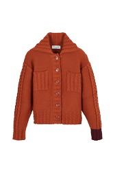 Women Maille - Two-Tone Knitted Bomber, Red front view