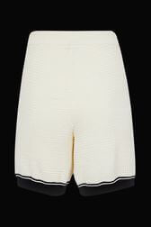 Women - Women Cotton Knit Shorts, Ecru back view