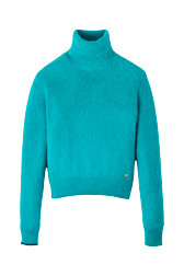 Women Maille - Mohair Turtleneck, Emerald front view