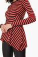 Women - Asymmetrical striped sweater, Beige details view 1