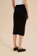 Women - Women Cotton Midi Skirt, Black back worn view