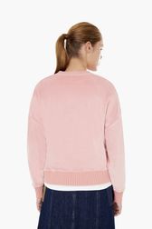 Women - Women Velvet Sweatshirt, Pink back worn view