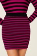 Women Rib Sock Knit Striped Mini Skirt Black/fuchsia details view 2