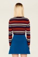 Femme Maille - Mini jupe maille milano femme, Bleu de prusse vue portée de dos
