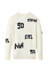 Women Sonia Rykiel logo Wool Grunge Sweater Ecru back view