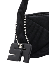Camera Demi-Pull medium knit bag Black details view 1
