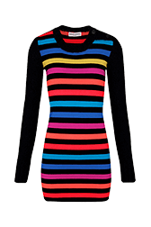 Women Jane Birkin Striped Midi Dress Multico striped rf front view