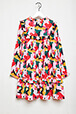 Girls Printed - Printed Camo with Ruffle and Cutout Girl Dress, Red back view