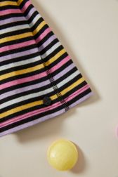 Multicolor Striped Girl Buttoned Dress Multico striped details view 1