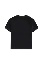 Women Solid - Women Velvet T-shirt, Black back view