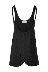 Women Sleeveless Milano Short Dress Black front view