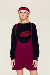 Women Maille - Sleeveless Milano Short Dress, Fuchsia front worn view