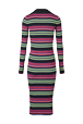 Women Maille - Multicolored Striped Long Dress, Multico black striped back view
