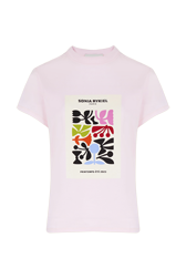 Femme Imprimé - T-shirt en coton imprimé femme, Baby rose vue de face