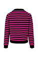 Women Big Poor Boy Striped Sweater Black/fuchsia back view