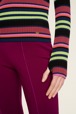 Women Maille - Multicolored Striped Sweater, Multico black striped details view 4