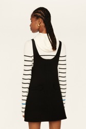 Women Sleeveless Milano Short Dress Black back worn view