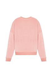 Women - Women Velvet Sweatshirt, Pink back view