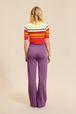 Women - Flare Pants, Purple back worn view