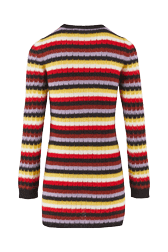 Women Maille - Striped Fluffy Short Dress, Multico crea back view
