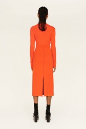Femme Maille - Jupe longue bicolore femme, Orange vue portée de dos