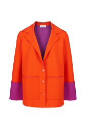 Women Two-Tone Suit Orange front view