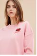 Women - Women Mouth Print Sweatshirt, Pink details view 2