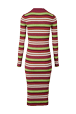Femme Maille - Robe longue rayé multicolore femme, Multico raye emeraude vue de dos