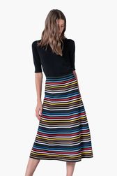 Femme - Jupe longue rayée multicolore, Multico vue de détail 1