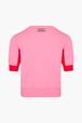 Women - Heart Short Sleeve Sweater, Pink back view