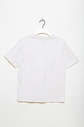 Girls Solid - Printed Cotton Girl Oversized T-shirt - Bonton x Sonia Rykiel, Ecru details view 3