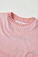 Girls Solid - Velvet Girl Long Sleeve Sweater, Pink details view 1