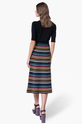 Multicolored Striped Long Skirt Multico back worn view