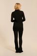 Women - Long Sleeve Ribbed Cardigan, Black back worn view